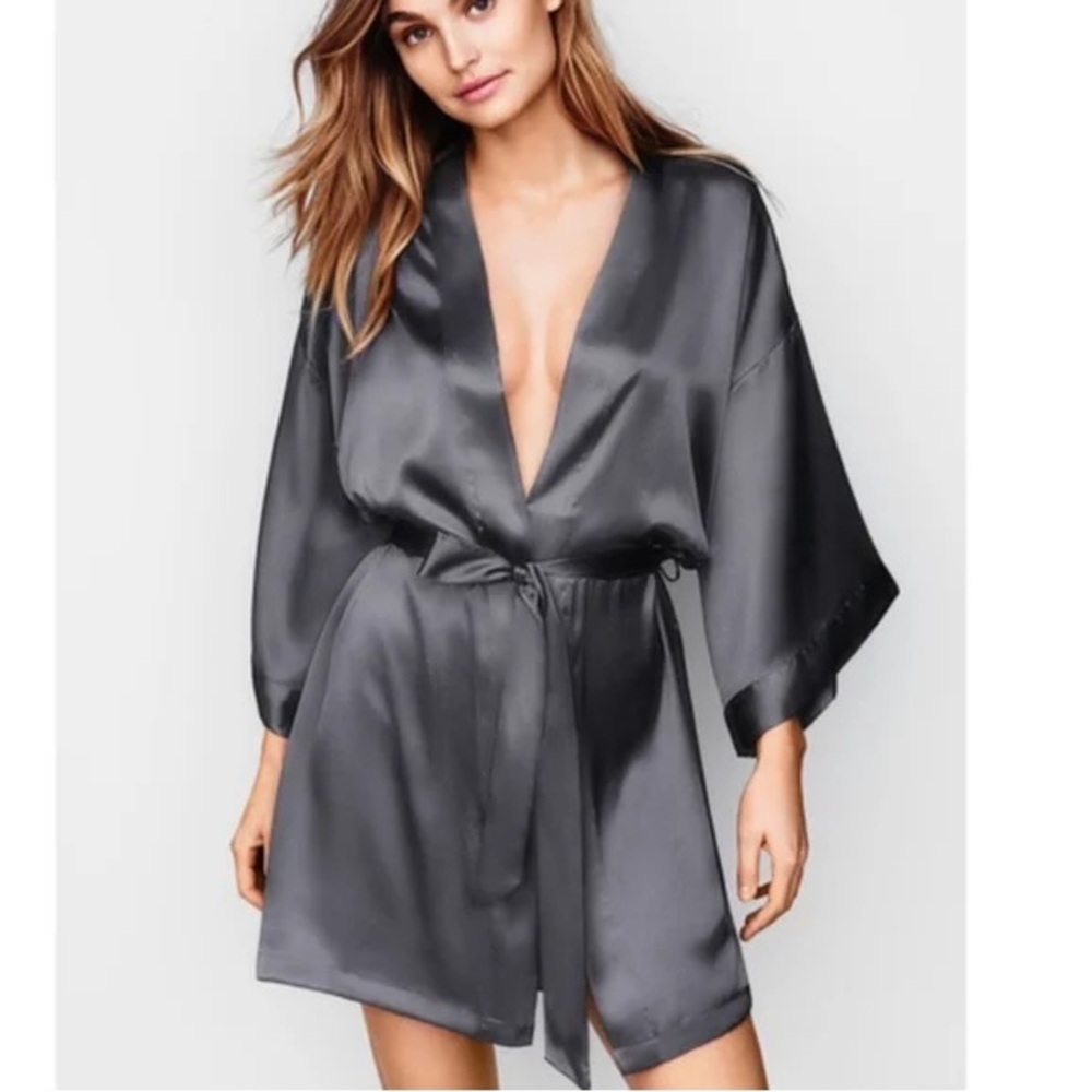 Victoria's Secret Gray Satin Robe Intimates